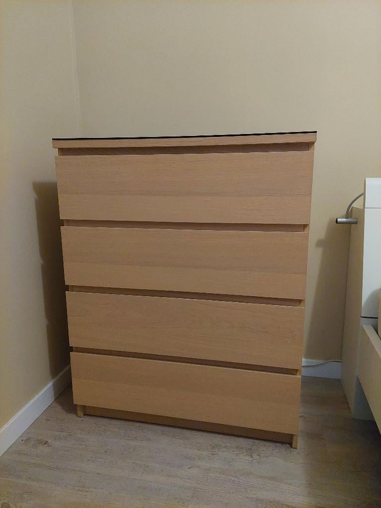 Ladenkast Malm Ikea, Ophalen, Gebruikt, 100 tot 150 cm, Eikenhout