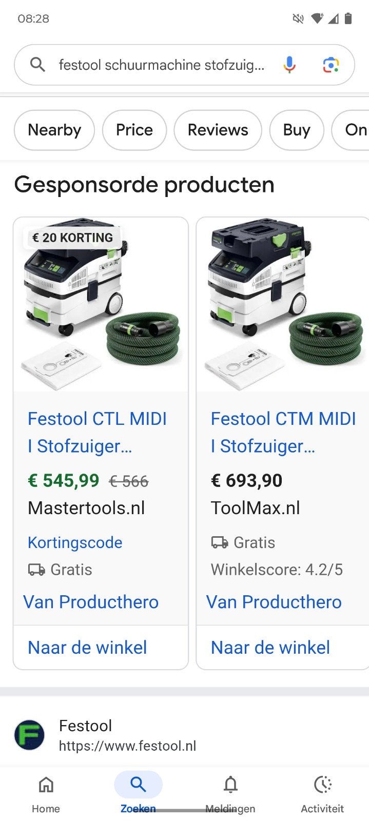 Festool schuurmachine midi stofzuiger  (1x gebruikt), Doe-het-zelf en Verbouw, Gereedschap | Schuurmachines, Ophalen of Verzenden