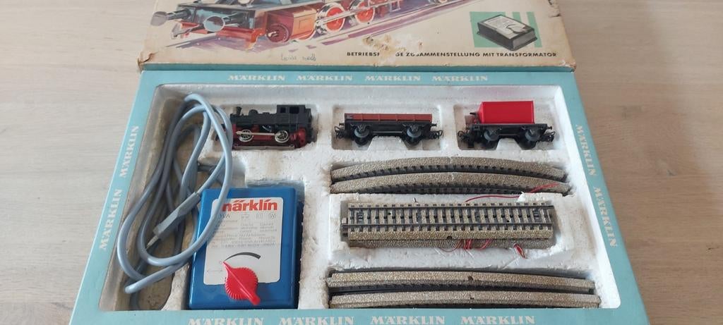 Märklin DB set loc, 2 wagens, rails, trafo artnr 2923 in ovp, Ophalen of Verzenden, Zo goed als nieuw, Overige merken