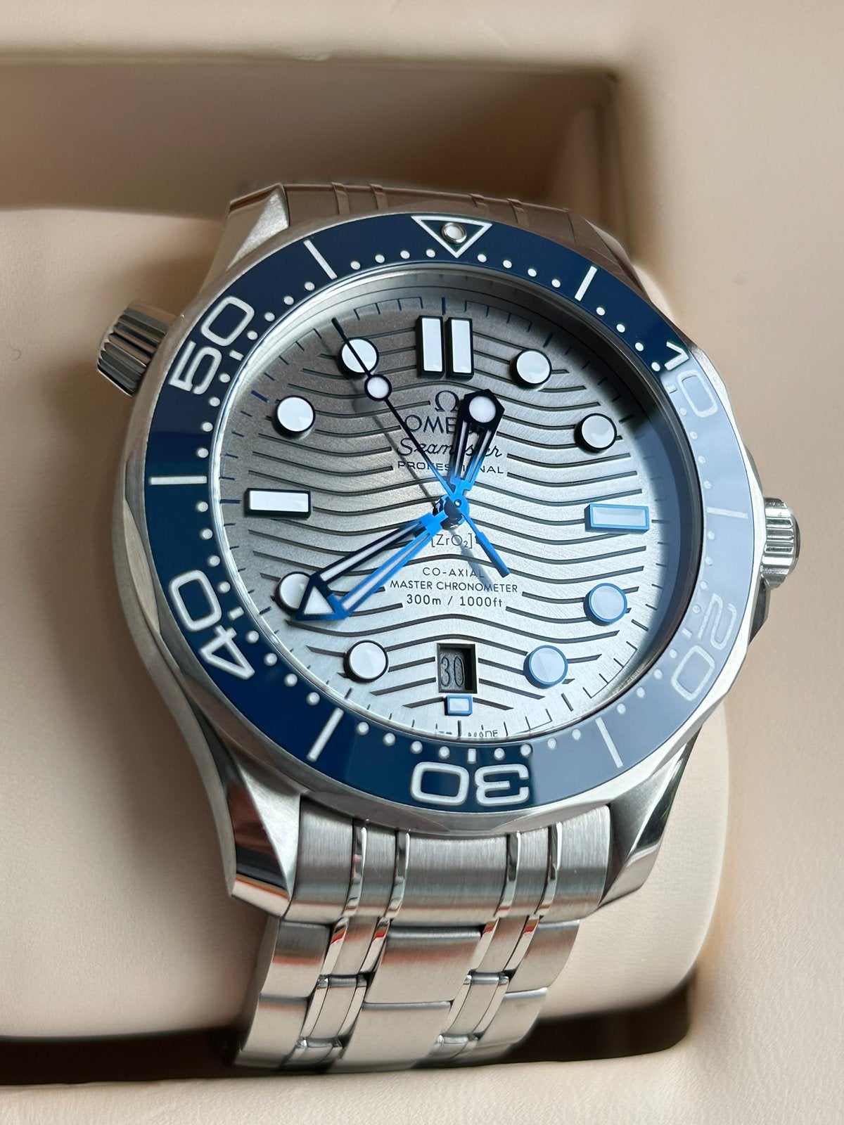 Omega Seamaster 300 Master chronometer Co-Axial, Staal, Staal, Polshorloge, Ophalen of Verzenden