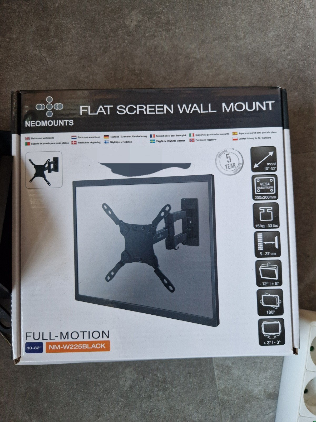 Neomounts NM-W225BLACK Full-Motion TV Beugel (2 stuks), Ophalen, Gebruikt
