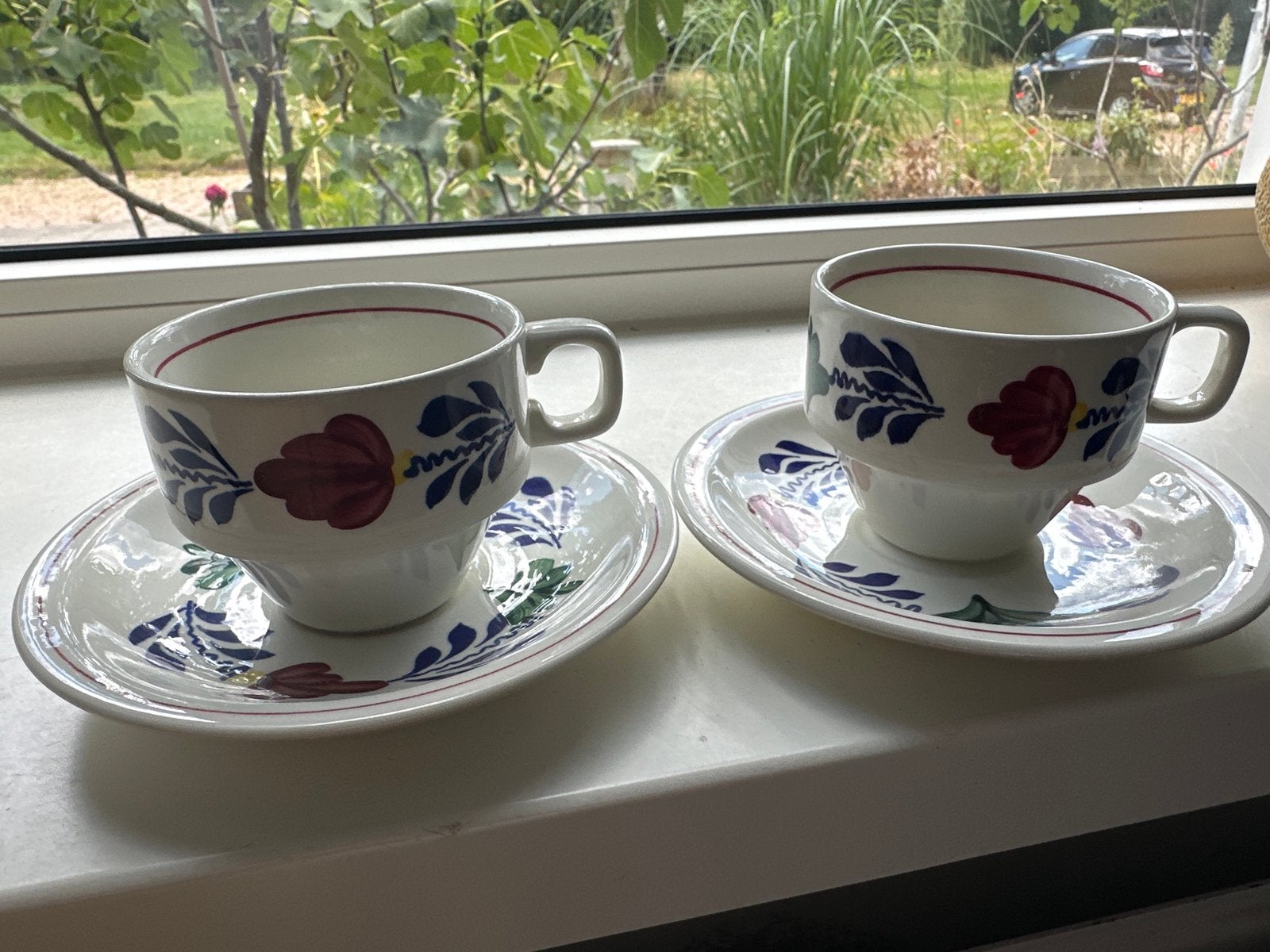 2x Boch Frères 'Boerenbont' kop en schotel, Antiek en Kunst, Ophalen of Verzenden