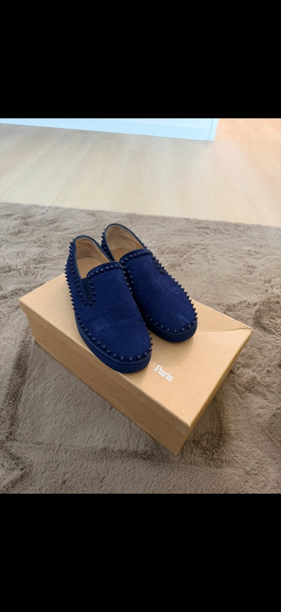 Christian Louboutin blauwe loafers - maat 40,5, Ophalen of Verzenden, Zo goed als nieuw, Blauw, Loafers