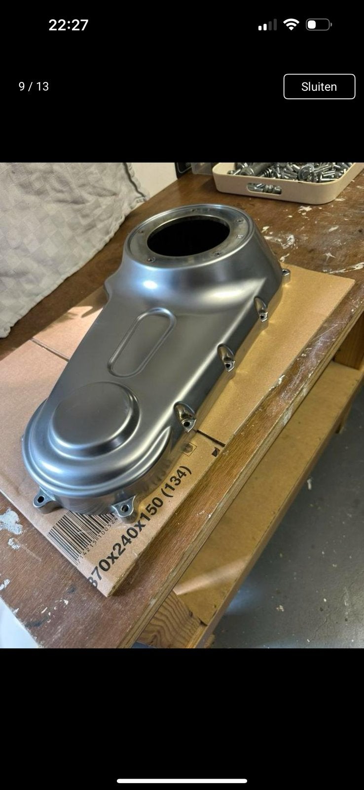 Primaire cover deksel Satin Grey, Motoren, Onderdelen | Harley-Davidson, Ophalen of Verzenden, Gebruikt