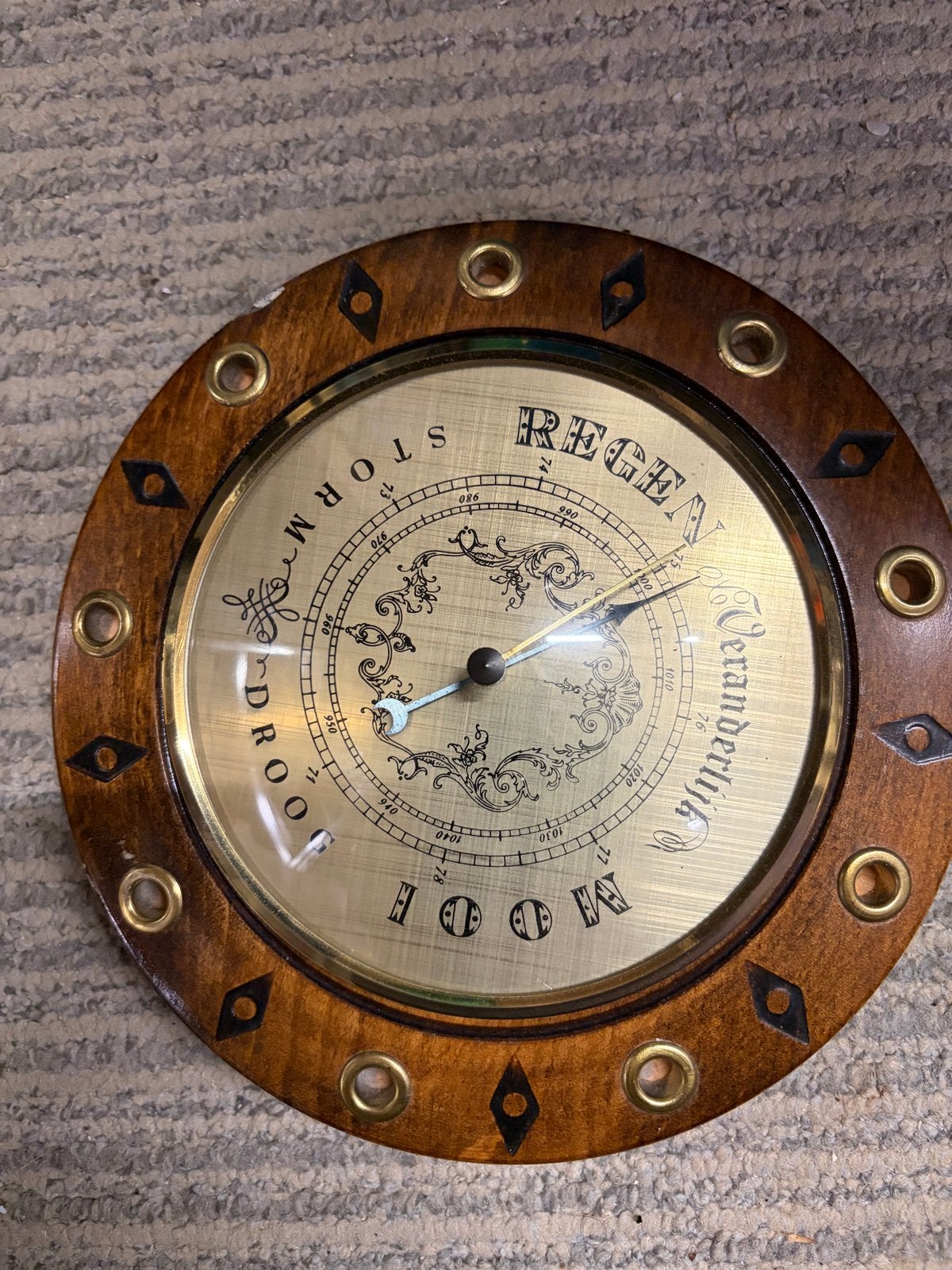 Antieke Barometer - Houten Weerstation, Ophalen, Gebruikt, Barometer