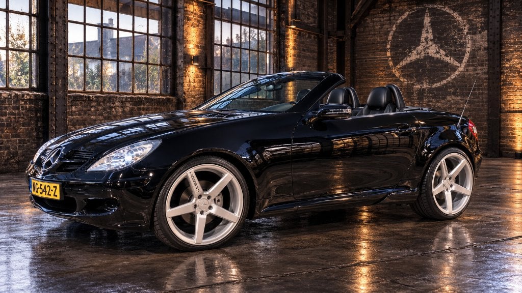 Mercedes-Benz SLK 1.8 Slk200 Kompr Roadster 2006 Zwart, Auto's, Achterwielaandrijving, Zwart, 4 cilinders, 1796 cc