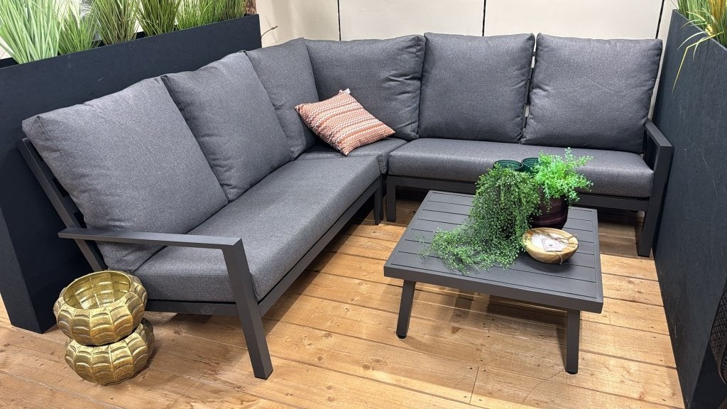 Tierra Outdoor Loungehoek Lima 3-delig showmodel, Ophalen, 5 zitplaatsen, Aluminium, Zo goed als nieuw