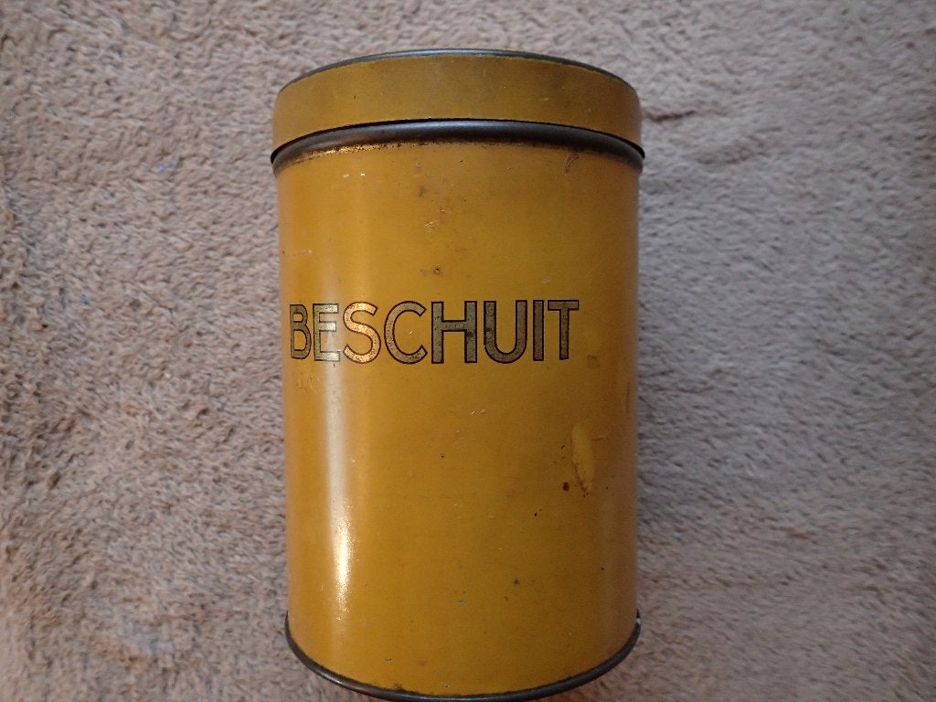Beschuitbus, ouderwets model, gele kleur, Ophalen of Verzenden