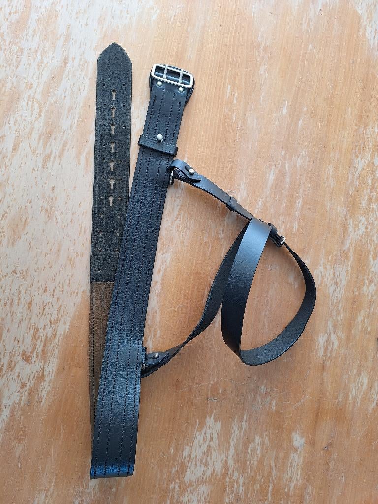 Zwarte Sam Brown riem met Pistooltas, Ophalen of Verzenden, Landmacht, Nederland, Kleding of Schoenen