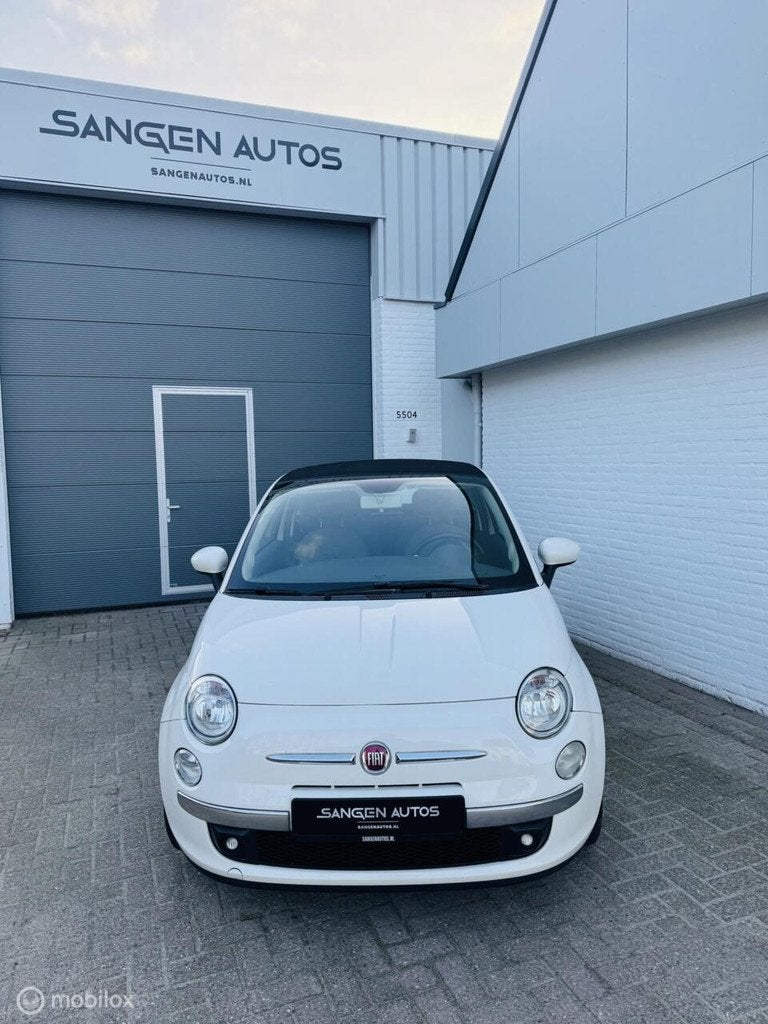 Fiat 500 1.2 Lounge Cabrio 16 inch Airco, Auto's, Fiat, Euro 5, Gebruikt, 4 cilinders, Wit