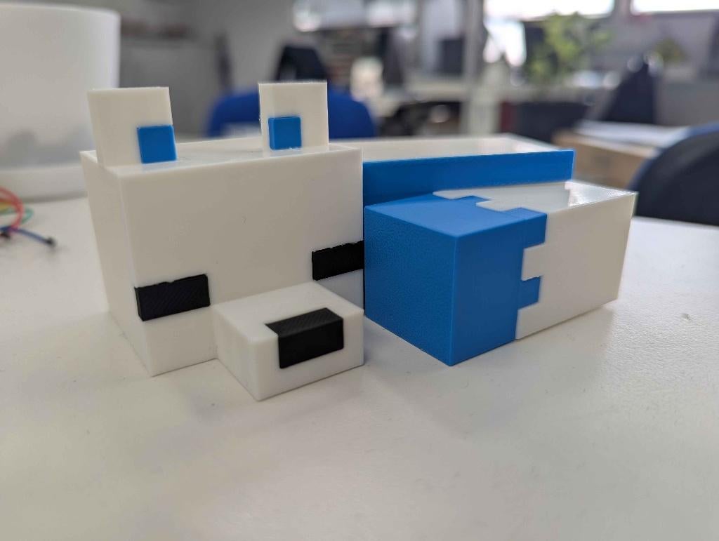 slapende arctic vos minecraft figuurtje, Ophalen of Verzenden, Zo goed als nieuw