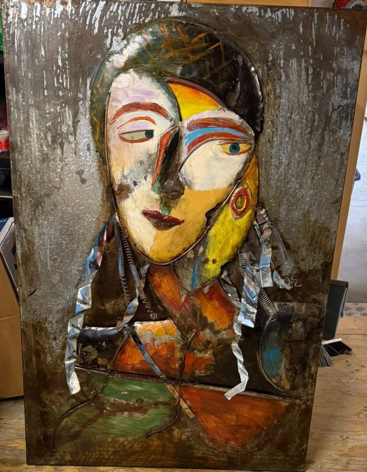 Abstract metalen wanddecoratie, 80x120 cm, Ophalen, Wanddecoratie, 1 meter - 2 meter, Abstract