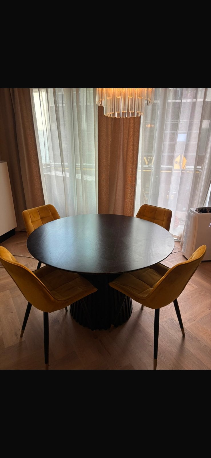 Compleet eetkamerset 1.20 diarmeter, Ophalen, Gebruikt, Rond, Vier personen