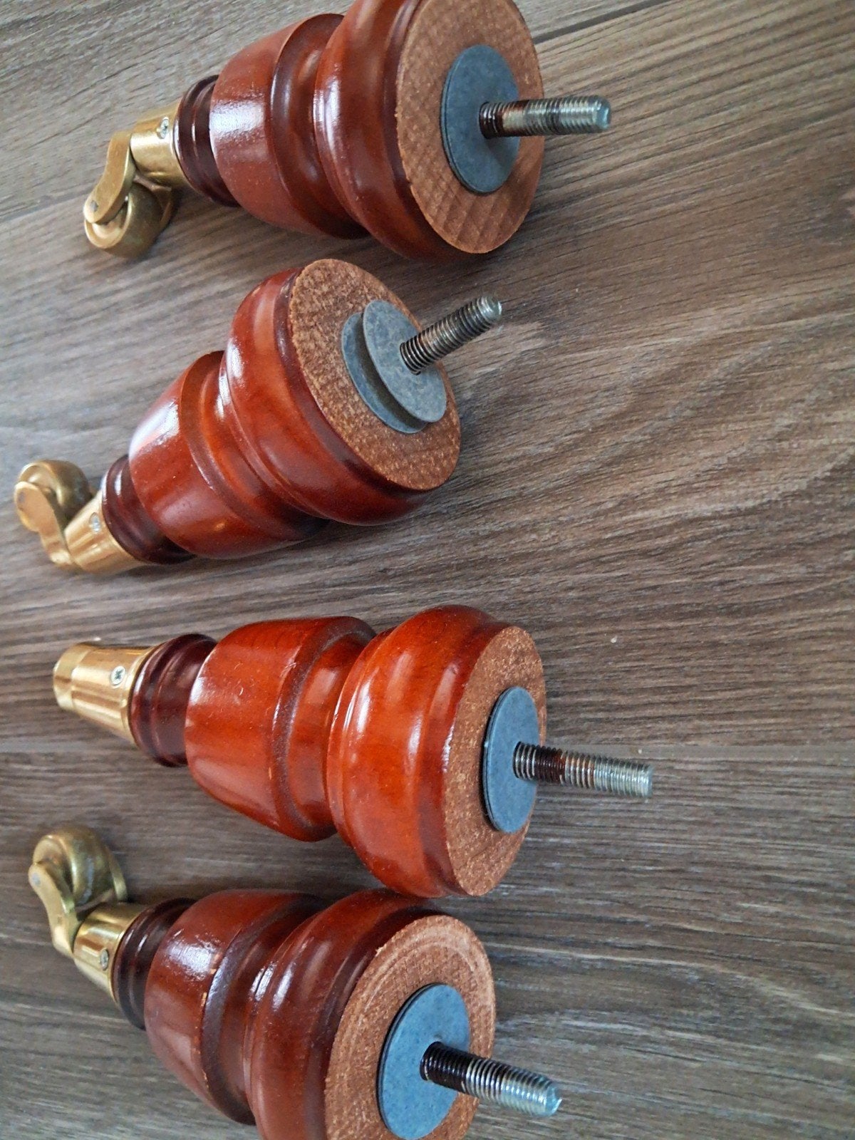 Houten Gedraaide Meubelpoten met Wieltjes (4 stuks), Ophalen of Verzenden, Gebruikt