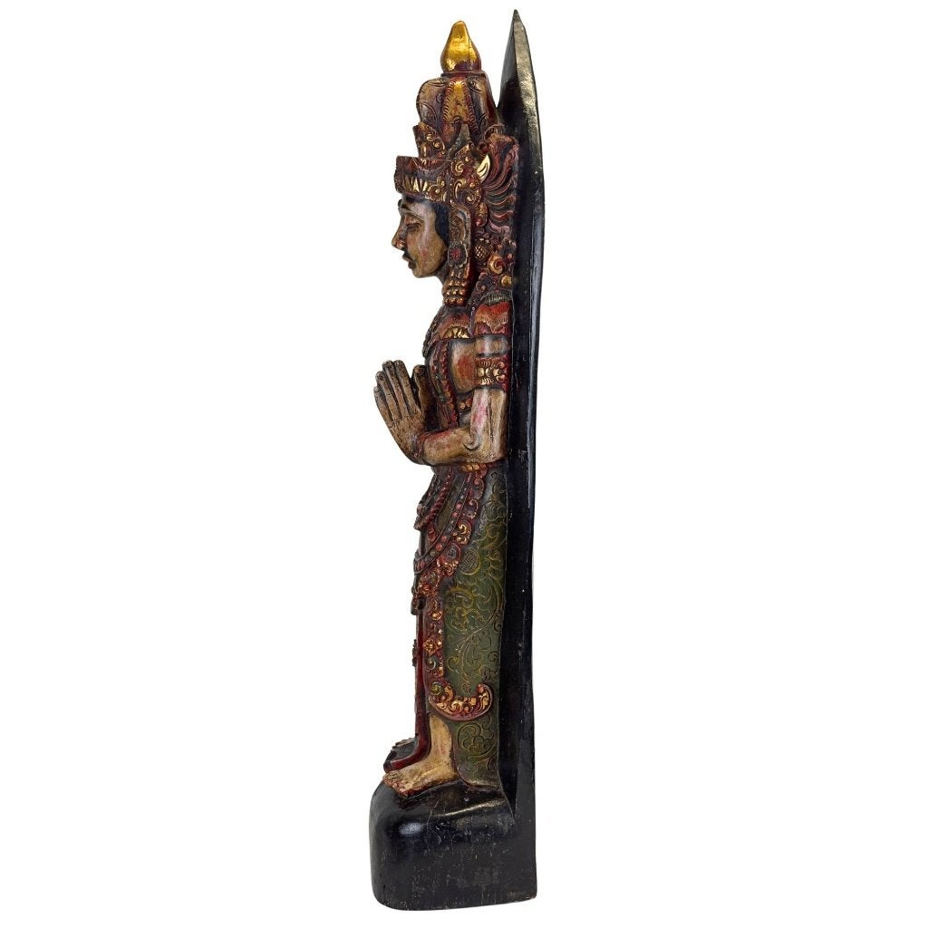 Balinees tempelbeeld – verguld houtsnijwerk – 67,8 cm, Antiek en Kunst, Indonesië, Ophalen of Verzenden, Beeld, Hout