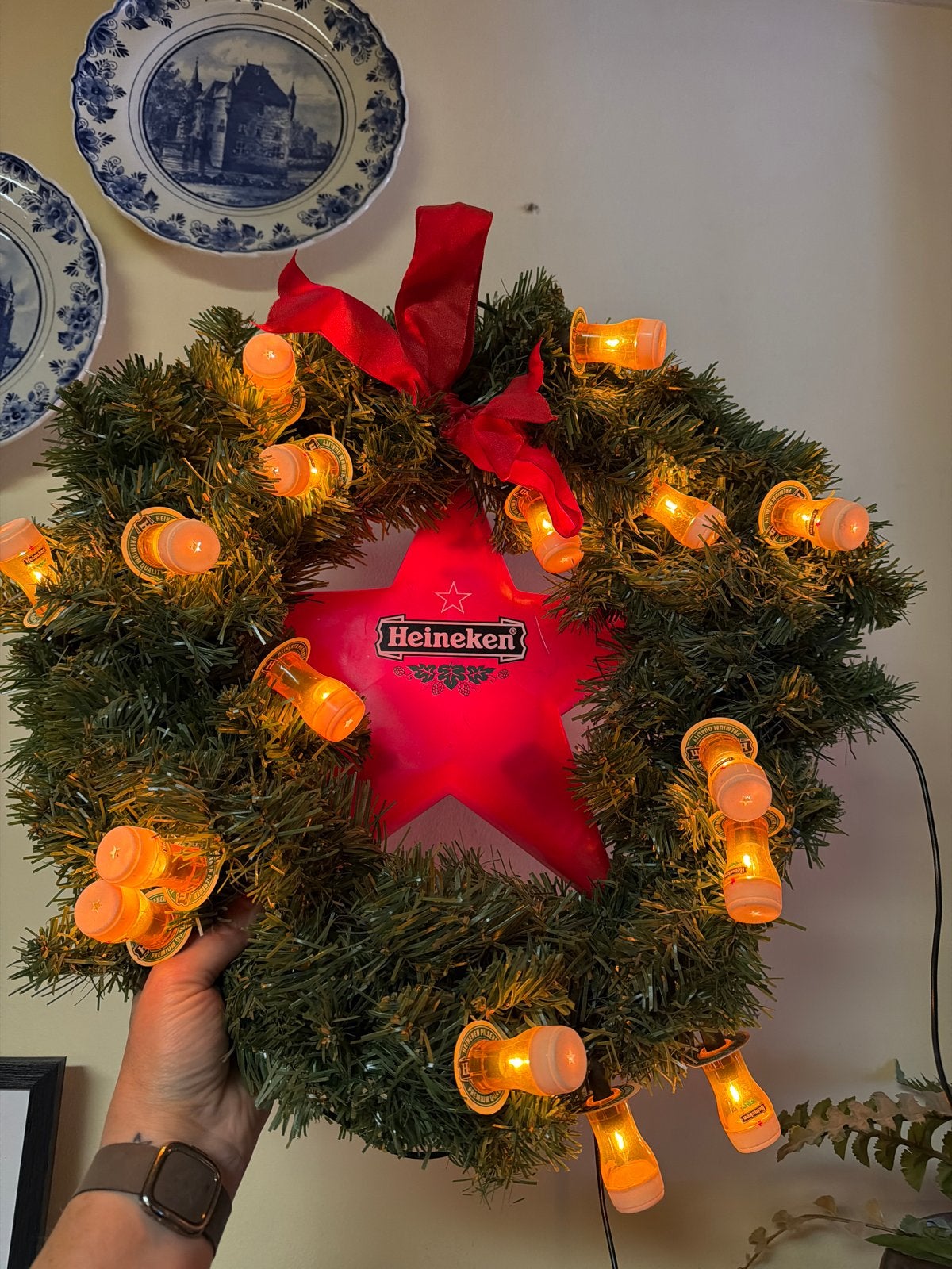 Heineken Kerstkrans met verlichting, Verzamelen, Ophalen, Gebruikt, Overige typen