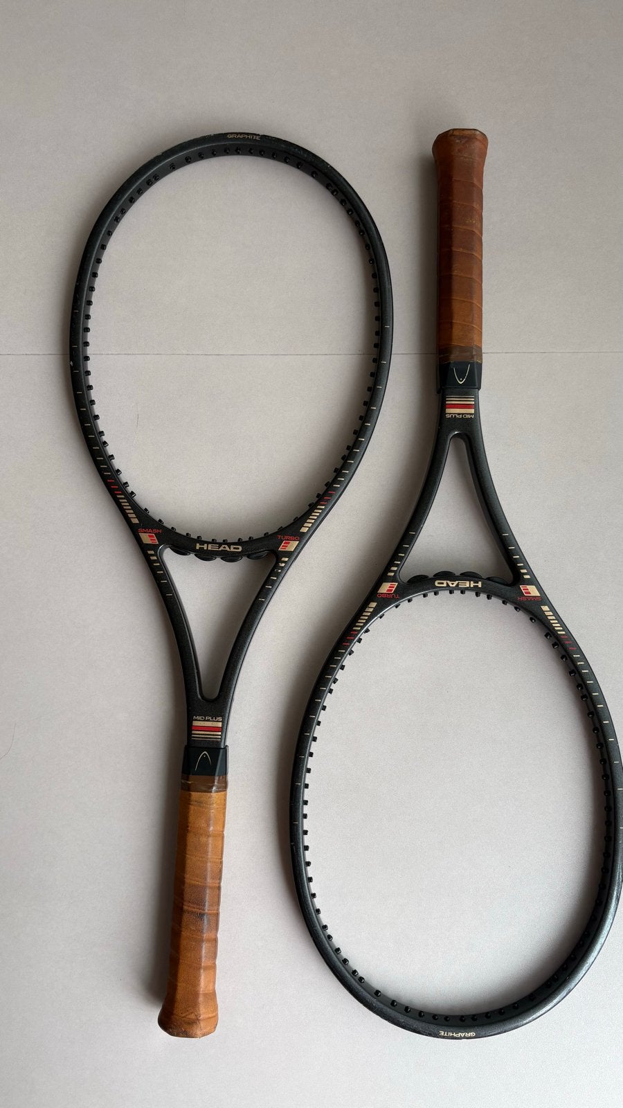 2x Head Head Smash Turbo rackets (jaren '80) | Gripmaat L2, Sport en Fitness, L2, Gebruikt, Ophalen of Verzenden, Head