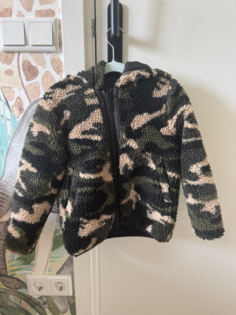 Voltaire omkeerbare jas maat 116 - camouflage/zwart, Ophalen of Verzenden, Zo goed als nieuw, Jongen of Meisje