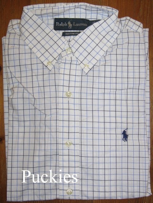 Maat M Wit/blauw geruit Ralph LAUREN heren overhemd NIEUW a, Meerkleurig, Ralph Lauren, Nieuw, Halswijdte 39/40 (M)
