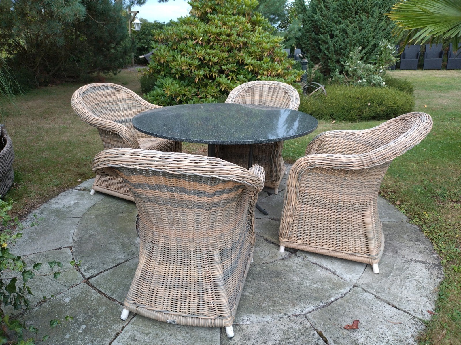 Set van 4 mooie Applebee wicker tuinstoelen, Ophalen, Gebruikt, Wicker