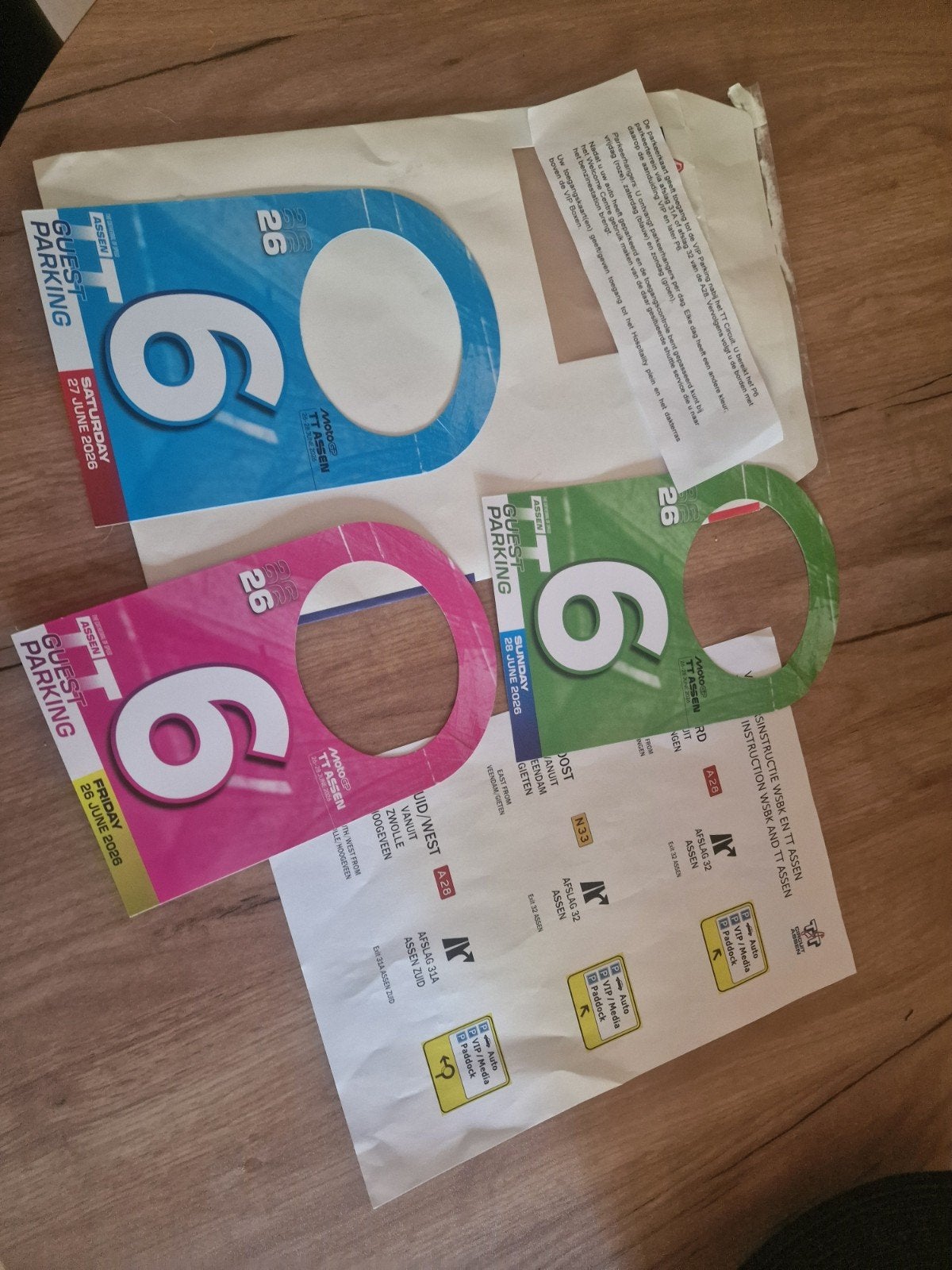 Vip Parking tickets vrij za zo tt assen  moto gp, Twee personen