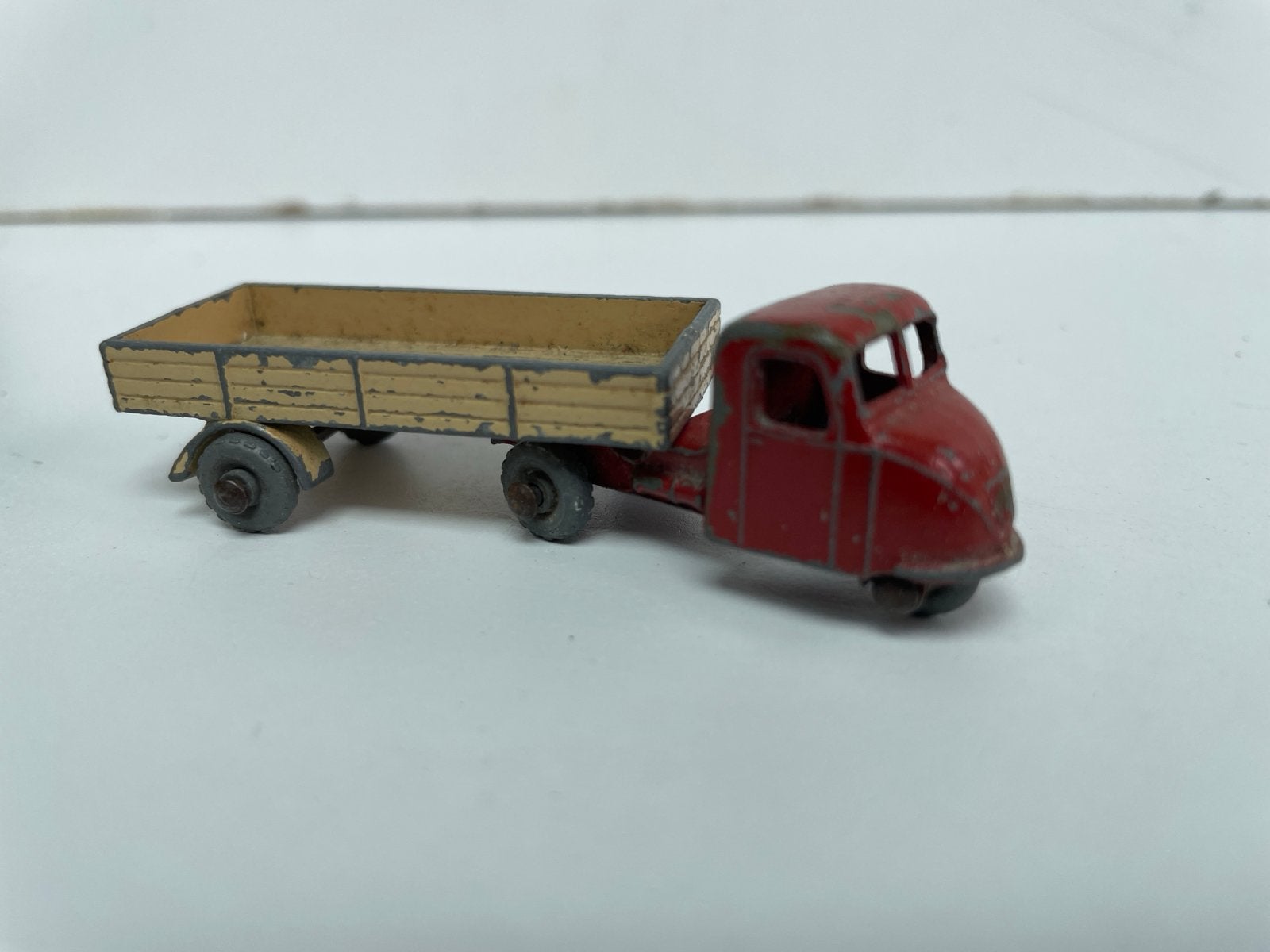 Vintage Dinky Toys Vrachtwagen met Aanhanger - Rood/Geel, Antiek en Kunst, Antiek | Speelgoed, Ophalen of Verzenden