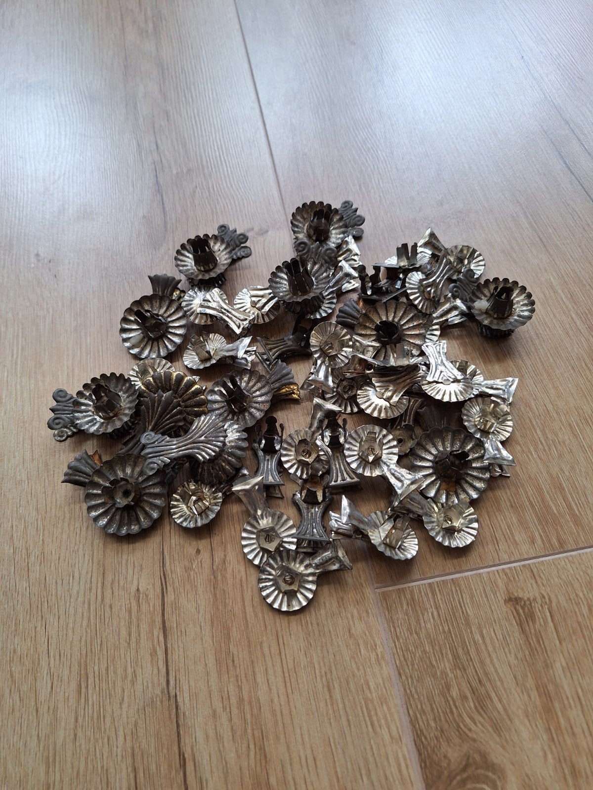 Brocant Lot Kerst Kaarsenhoudertjes ** Mimosa **, Ophalen of Verzenden