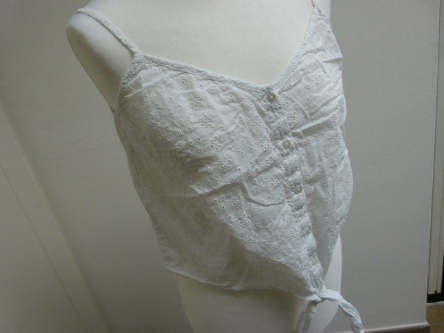 Wit broderie topje maat M 38 40 Amy & Ivy, Maat 38/40 (M), Wit, Ophalen of Verzenden, Zonder mouw