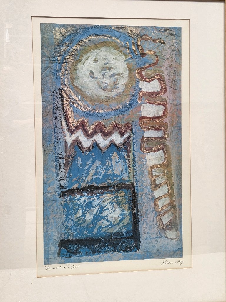 Vintage zeefdruk, Antiek en Kunst, Kunst | Litho's en Zeefdrukken, Ingelijst, Ophalen of Verzenden, Abstract, Lithografie