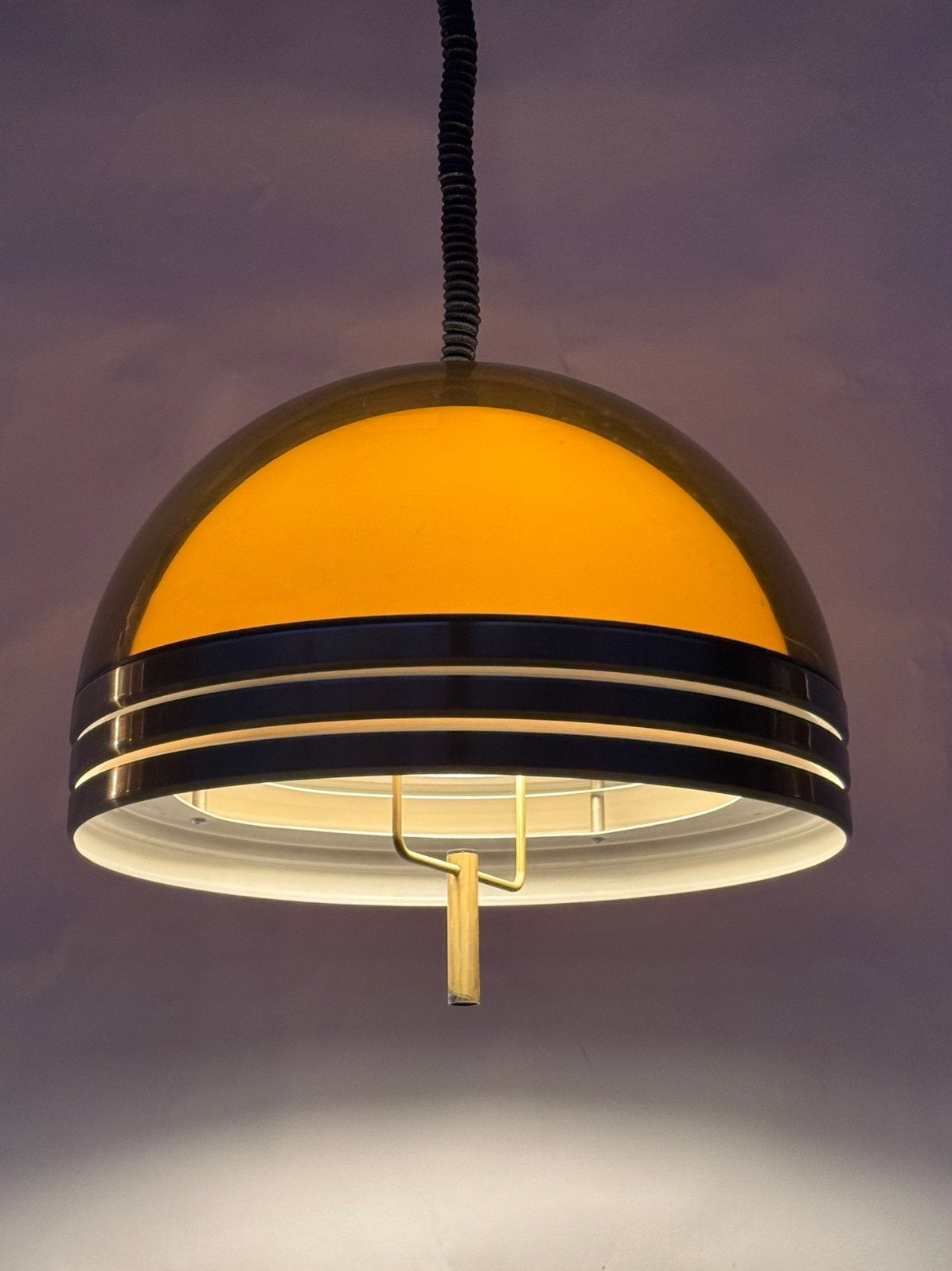 Vintage Dijkstra Lampen Hanglamp, Verstelbaar Jaren 70 Globe, Gebruikt, Ophalen of Verzenden, Space age vintage dijkstra, Minder dan 50 cm