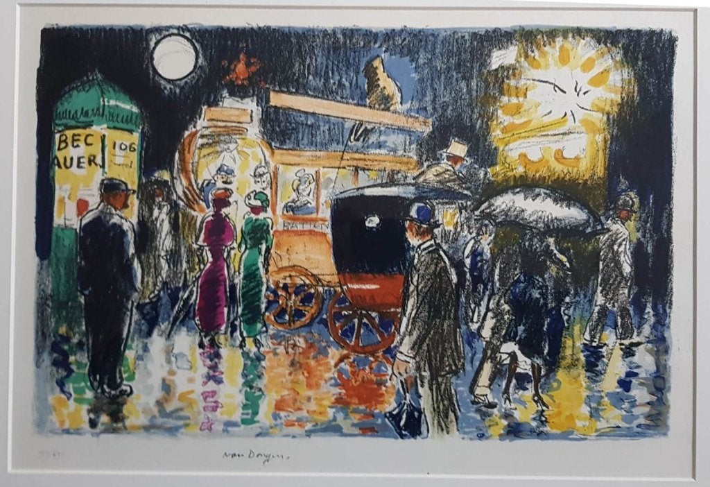Kees van Dongen(1877)Kl Lithografie"Place Pigalle na"Ges Gen, Overige onderwerpen, Ophalen of Verzenden, Gelimiteerde oplage, Lithografie