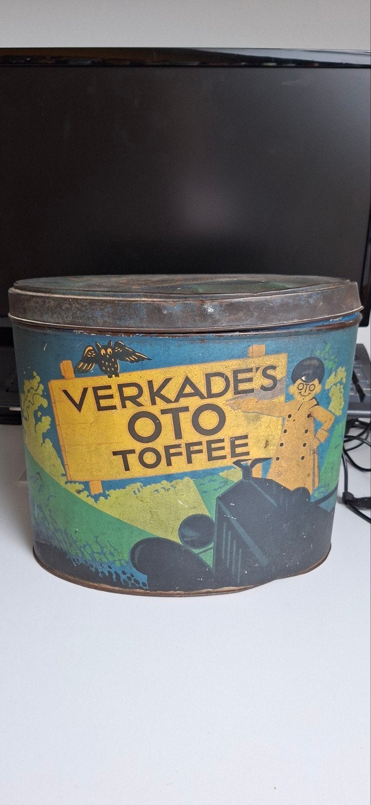 Vintage Verkade's Oto Toffee Blik - Zeldzaam Verzamelobject, Ophalen of Verzenden
