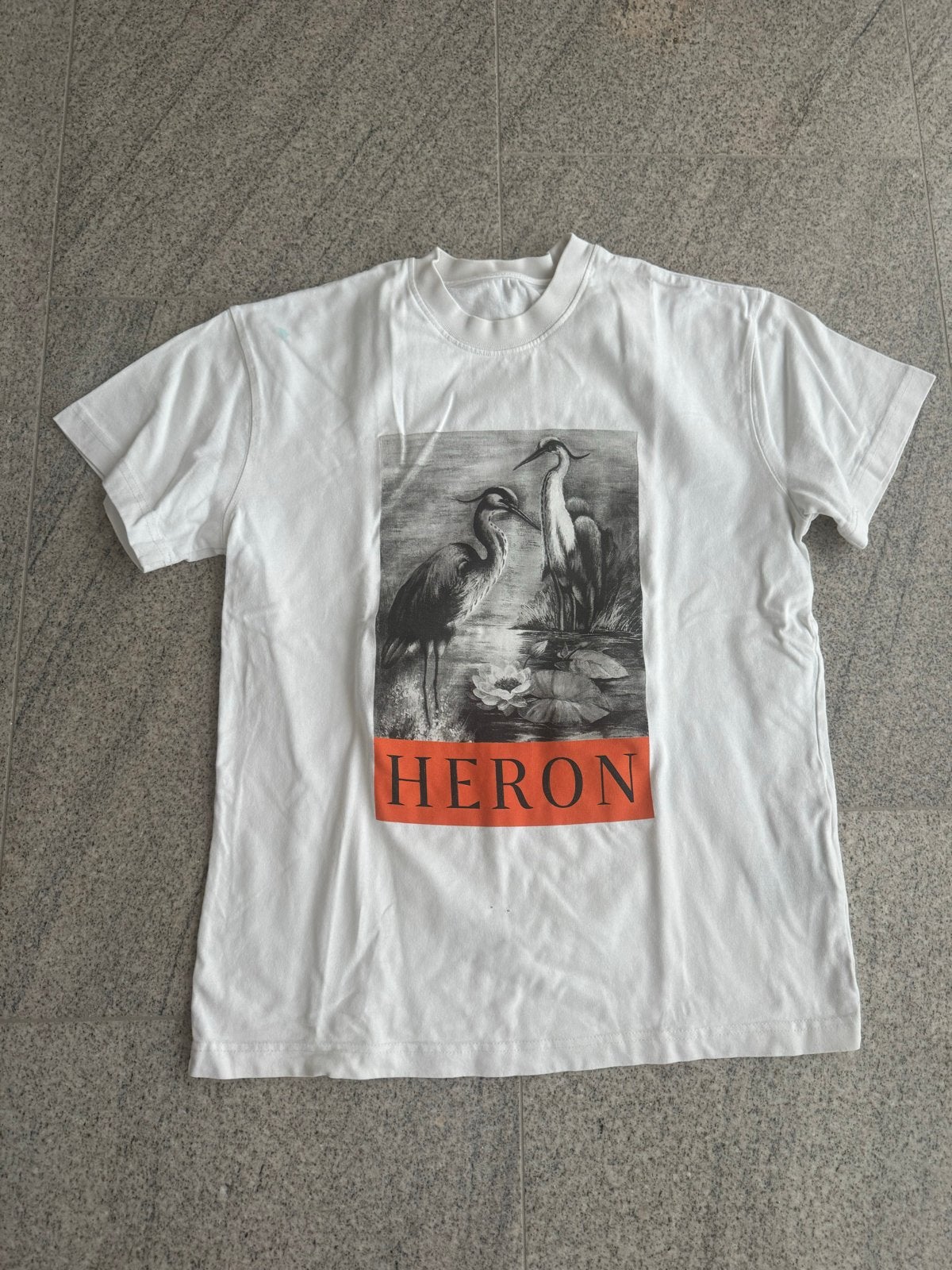Heron Preston T-shirt met Heron print - Maat M, Ophalen of Verzenden, Zo goed als nieuw, Maat 48/50 (M), Wit
