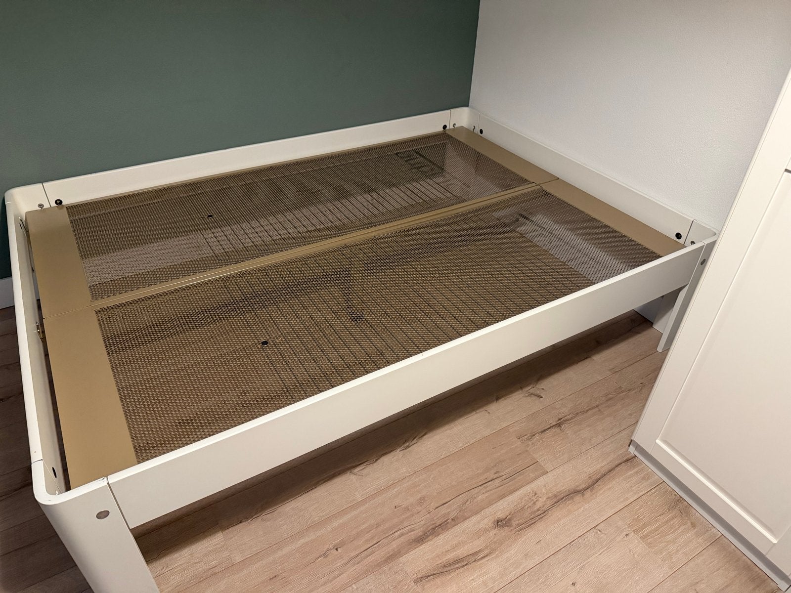 Auping Auronde wit 140x200 met 2x 70x200 spiraalbodems, Huis en Inrichting, Ophalen, Gebruikt, Wit, Tweepersoons