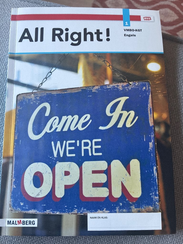 All right Engels Vmbo, Boeken, Schoolboeken, Ophalen of Verzenden, Zo goed als nieuw, VMBO, Engels