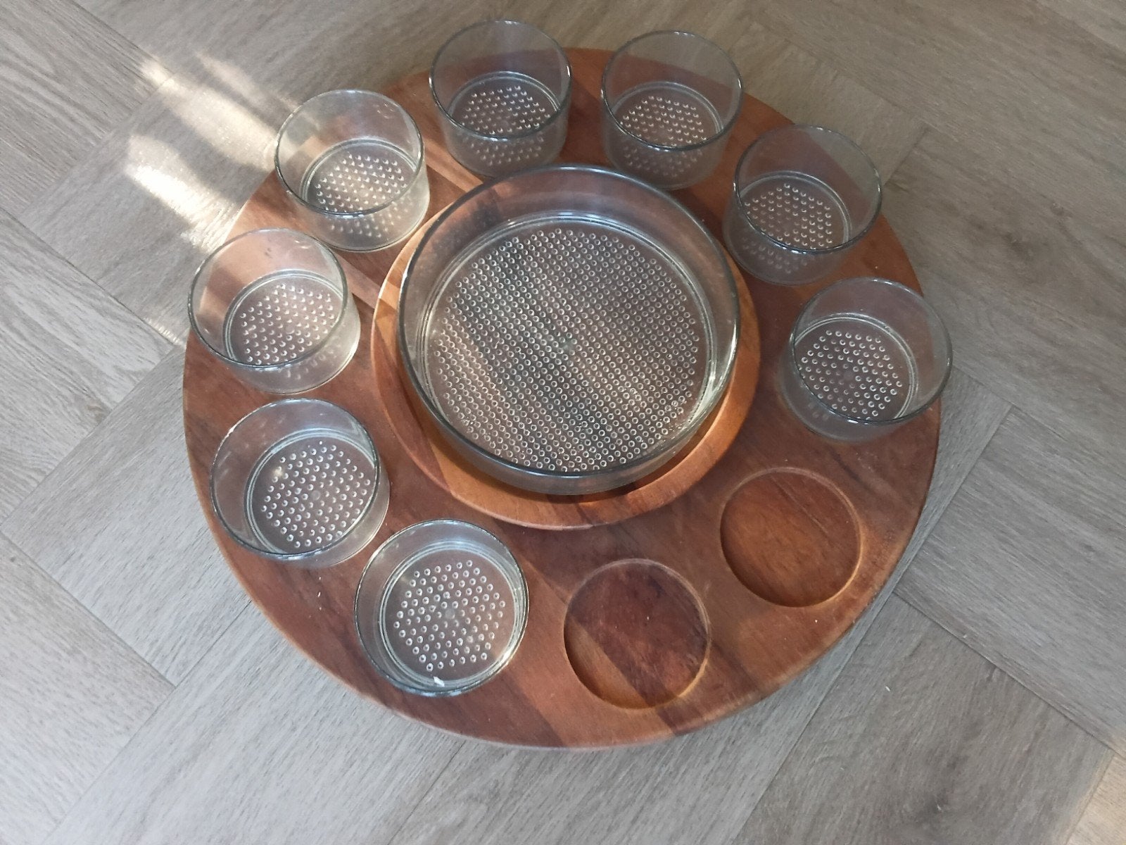 Vintage Lazy Susan serveerschaal - Made in Denmark, Ophalen of Verzenden