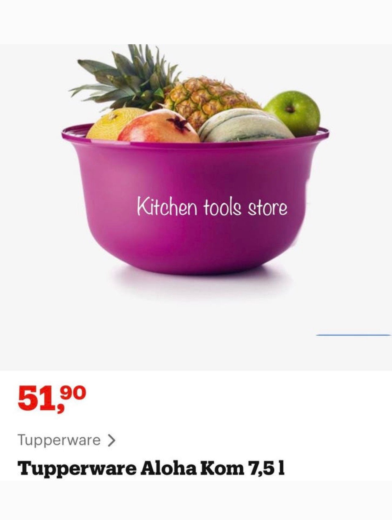 Tupperware XL alaho kom 7,5L mix schudkom mengkom bewaarbak, Paars, Nieuw, Ophalen of Verzenden, Met deksel