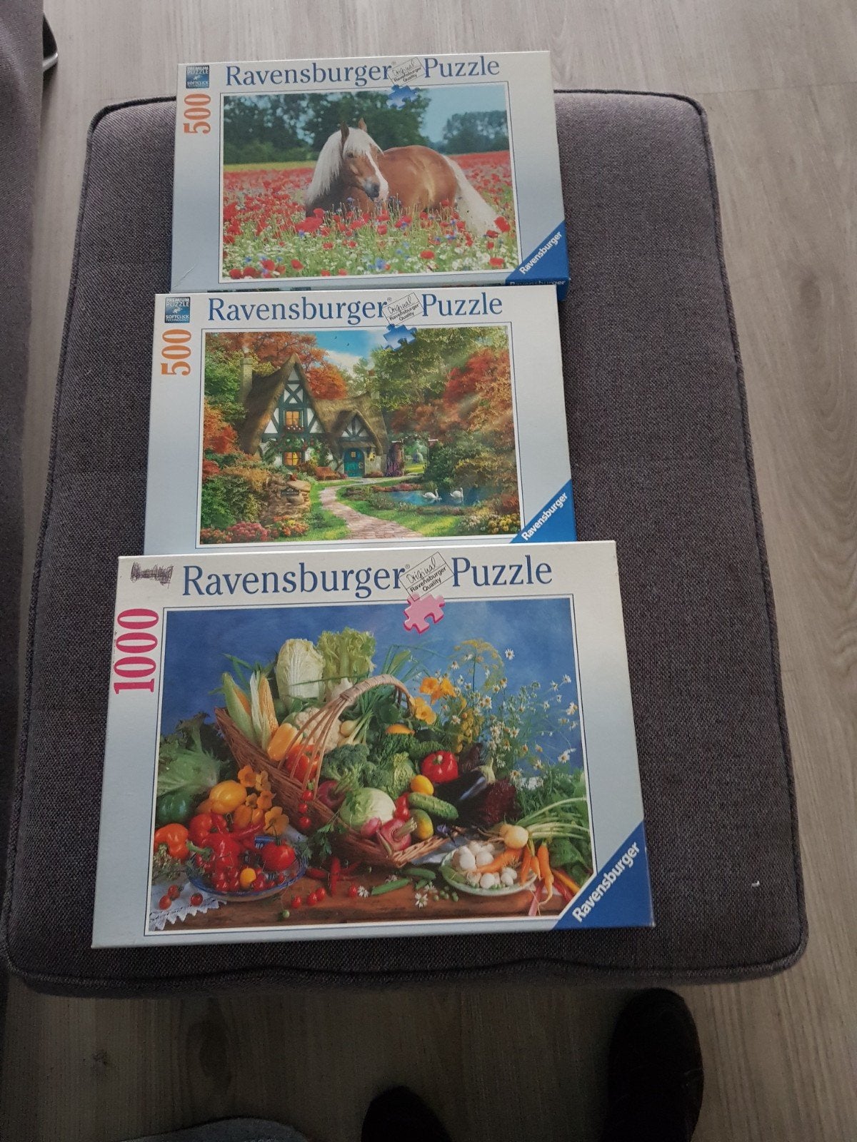 3 Ravensburger Legpuzzels - 2x 500 stukjes, 1x 1000 stukjes, Ophalen of Verzenden, 500 t/m 1500 stukjes, Gebruikt, Legpuzzel