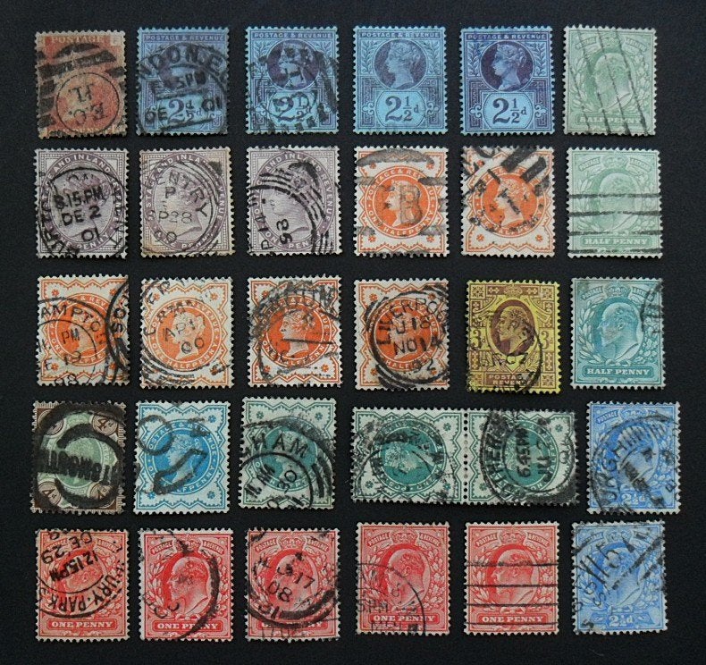 UK Queen Victoria zegels stempels (18x) + Edward VII (12x), Postzegels en Munten, Ophalen of Verzenden, Gestempeld