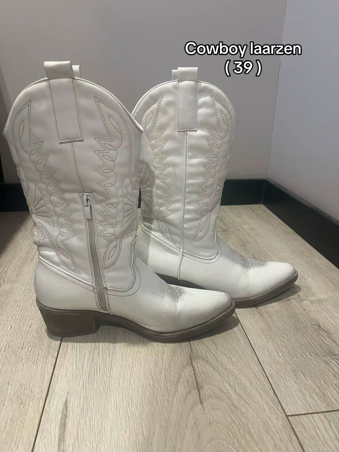 Cowboy laarzen, Hoge laarzen, Wit, Ophalen of Verzenden, Gedragen