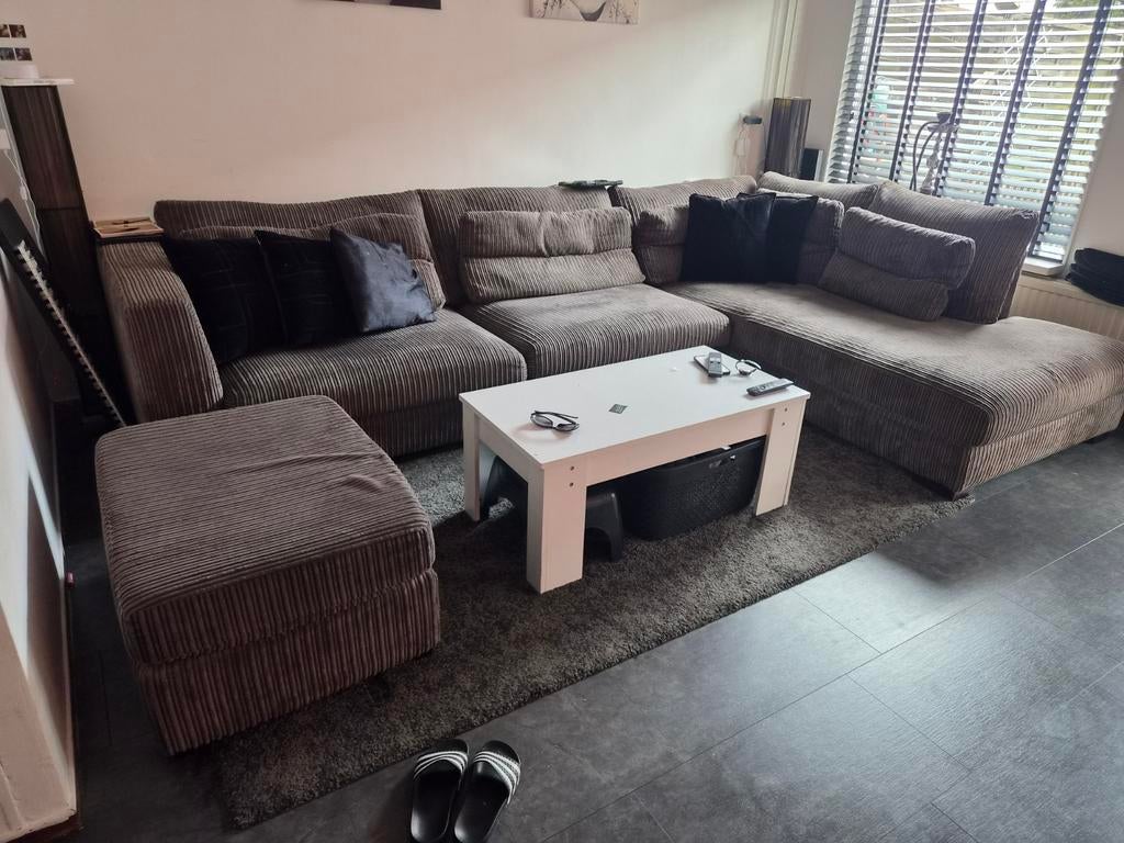 Lounge bank ribstof, Ophalen, Gebruikt, Stof, Ribstof lounge