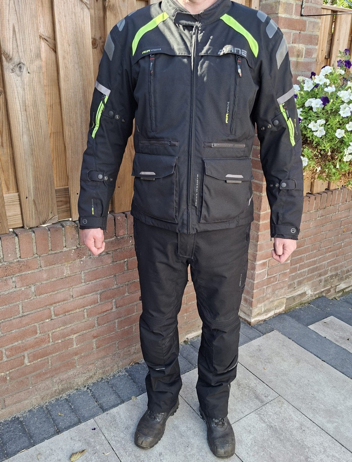 Dane motorpak (jas en broek) met regen- en wintervoering, Motoren, Kleding | Motorkleding, Ophalen, Dane, Tweedehands, Heren
