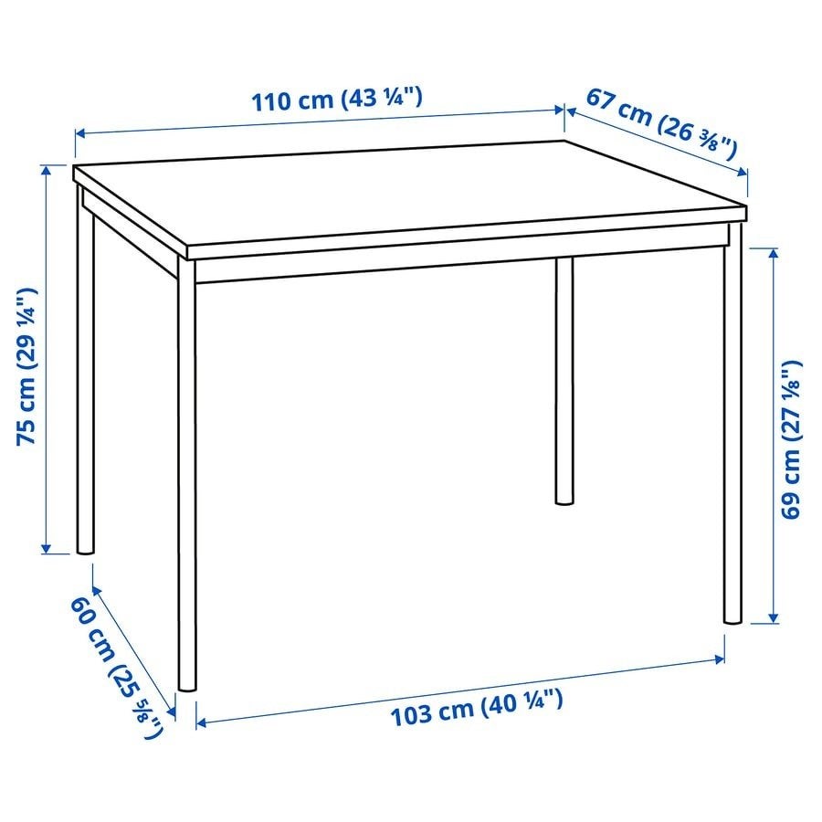tafel ikea sandberg zwart, Ophalen, Gebruikt, Rechthoekig, 50 tot 100 cm