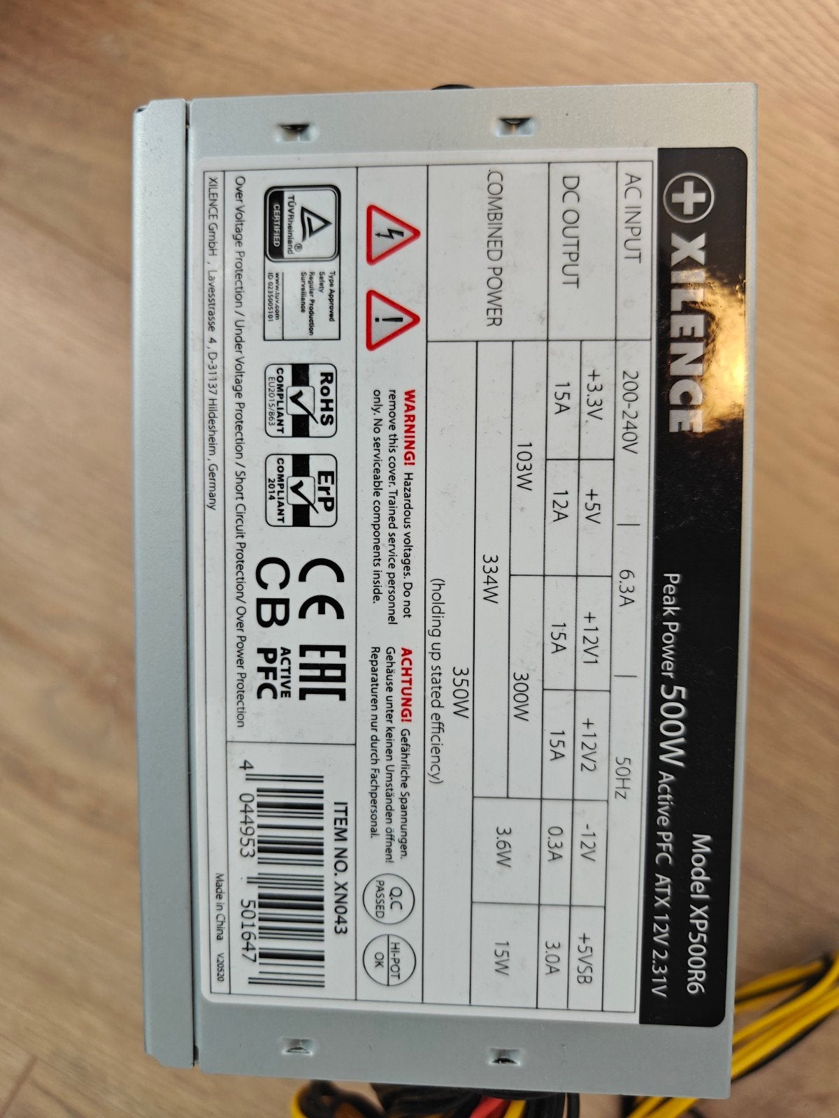 Xilence XP500R6 500W PC Voeding, Computers en Software, Ophalen of Verzenden