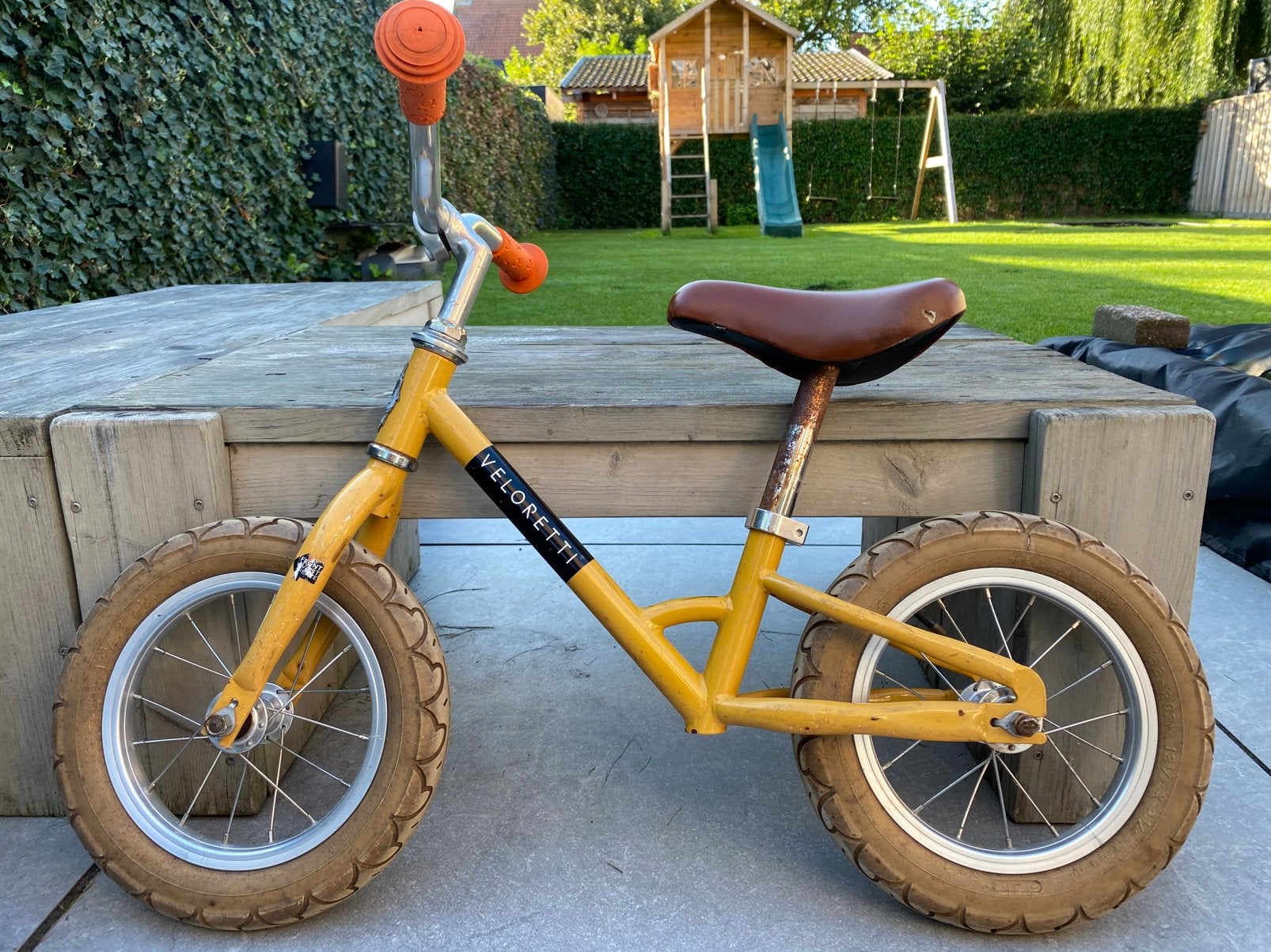 Veloretti loopfiets geel, Fietsen en Brommers, Ophalen, Gebruikt, Minder dan 16 inch