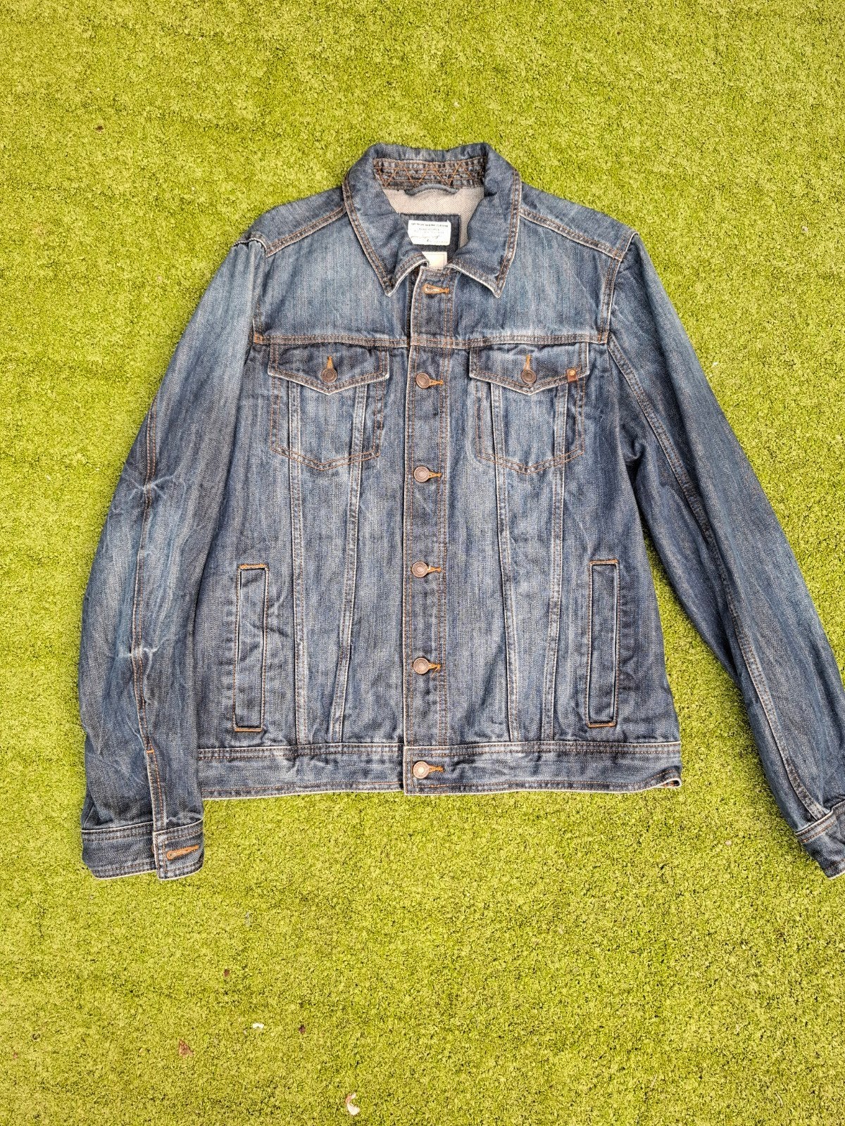 spijkerjas, Zie foto's, Blauw, Maat 42/44 (L), Ophalen of Verzenden