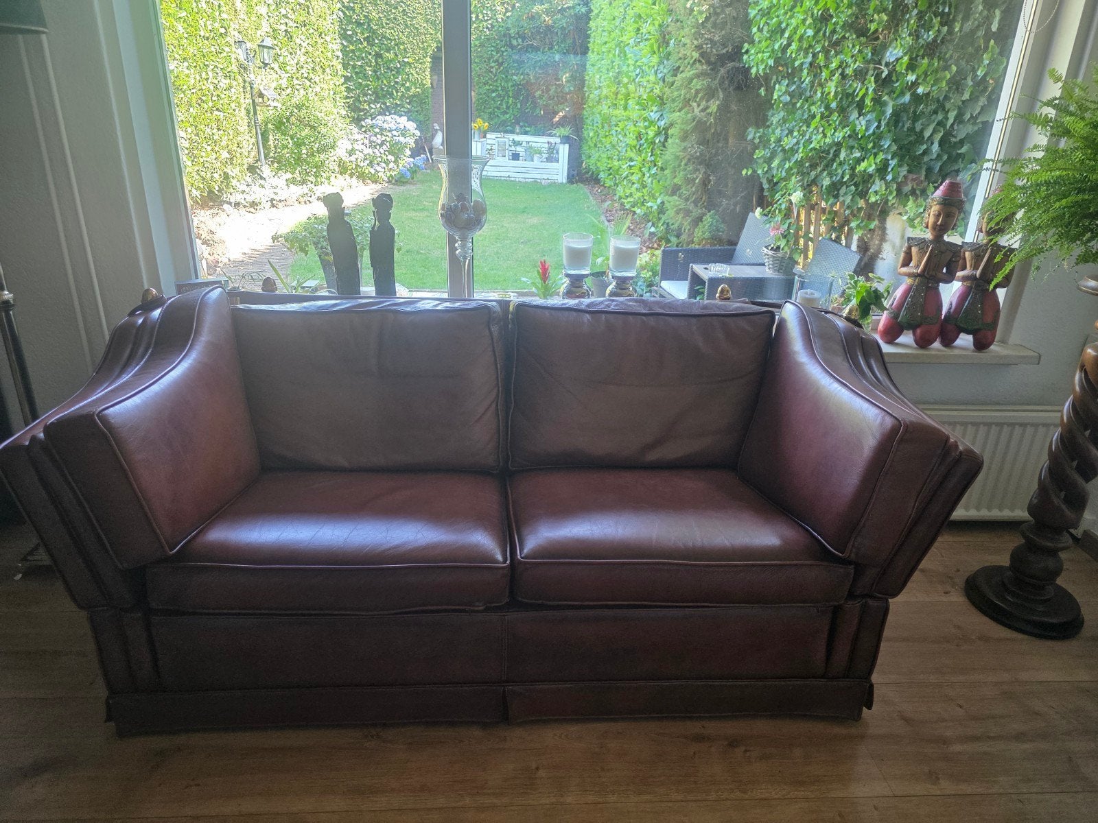 Prachtige Vintage leren Knole bank, Ophalen, Overige maten, 150 tot 200 cm, Zo goed als nieuw