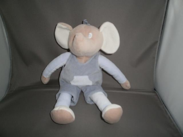 Evora baby collectie olifant en rammel grijs bauw crème 20cm, Kinderen en Baby's, Speelgoed | Knuffels en Pluche, Overige merken