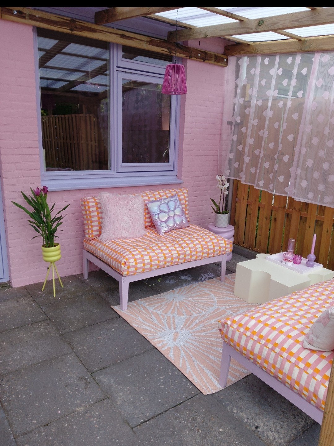 1 tuinbank met kussen nieuw, Tuin en Terras, Ophalen, Nieuw, Bank, 2 zitplaatsen