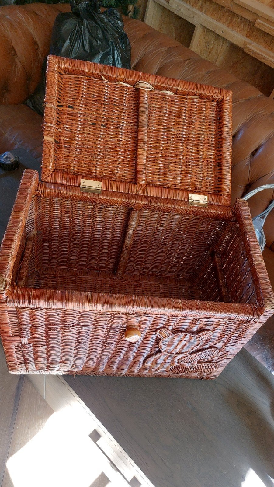 Leuke rieten opbergmand speelgoed of picknick, Ophalen